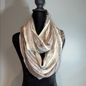 Chic Metallic Striped Scarf